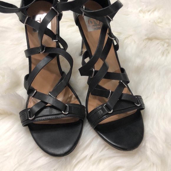 Dolce Vita Black leather heels sz 10 ankle strap - Picture 7 of 7